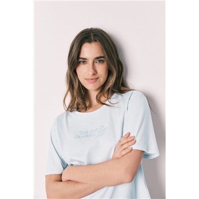 Pijama 100% algodón azul estampado cuadros