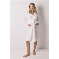 Bata midi "maternity" algodón blanco
