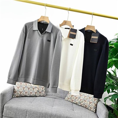 Мужское поло с длинным рукавом с флисом внутри   Zegn*a