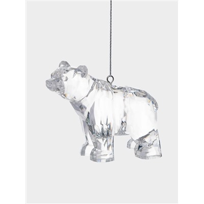 Игрушка елочная, 8 см, акрил, прозрачный, Медведь, Event