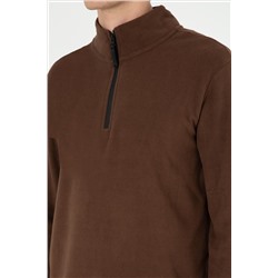 Erkek Kahverengi Basic Sweatshirt