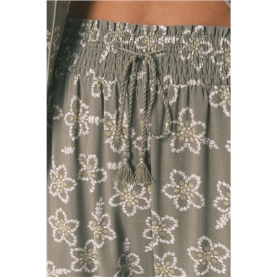 Pijama Capri viscosa flores kaki