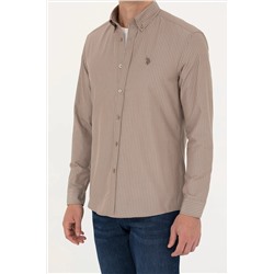 Erkek Kum Uzun Kollu Gömlek