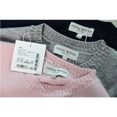 Свободный повседневный свитер с круглым вырезом и нашивкой в ​​виде мультяшного медведя