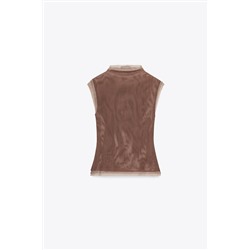 TULLE HIGH NECK T-SHIRT