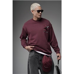 Свитшот  журавли бордо