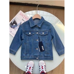 Модная джинсовая куртка для девочек 💙AS*K  В голубом цвете с мимишным кроликом сзади 🥰 Материал: хлопок