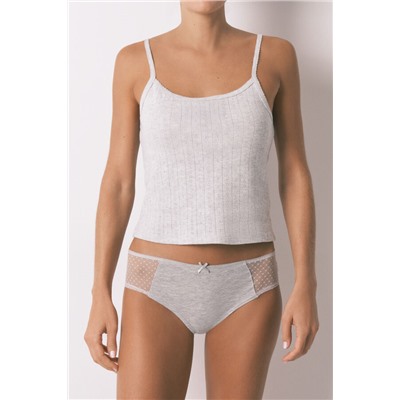 Braga clásica ancha algodón y plumeti gris