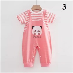 Милый комбинезон с короткими рукавами для мальчиков и девочек из чистого хлопка