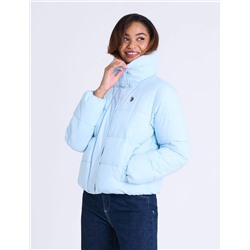WIDE COLLAR QUILTED PUFFER JACKET