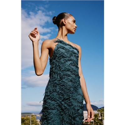 FRINGED MIDI DRESS