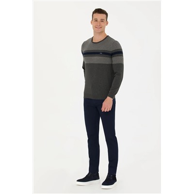 Erkek Lacivert Kanvas Pantolon