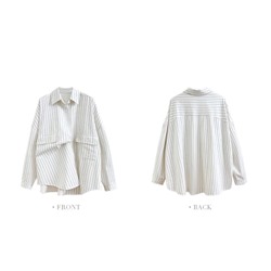 Свободная полосатая рубашка с длинными рукавами