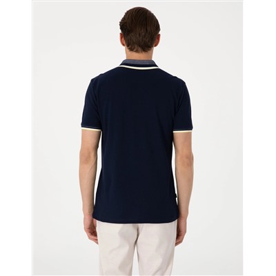 Lacivert Slim Fit Polo Yaka Tişört