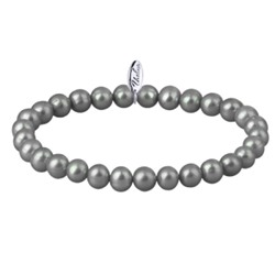 Браслет (жемчуг серо-голубой 7-8мм; покрытие родий), Есть комплект