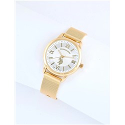 HIS AND HERS GOLD MESH STRAP WATCH SET