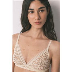 Sujetador trinagular NATURAL encaje beige