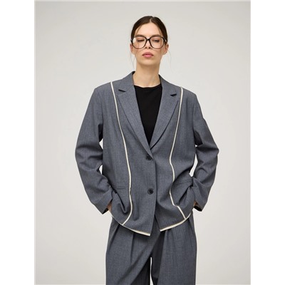 Серый жакет оверсайз
