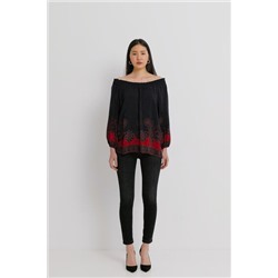 Blusa cuello barco boho