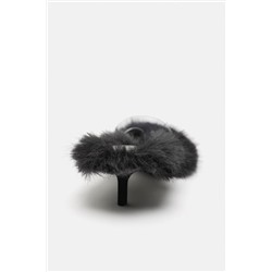 HEELED SANDALS WITH FAUX FUR DETAIL