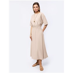 Платье из плотного лиоцелла с поясом на резинке