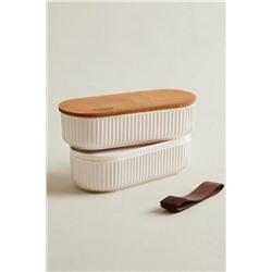Magou 500ml Ahşap Kapaklı Lunch Box 2'li