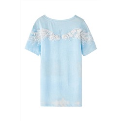 Camiseta de lino Celeste