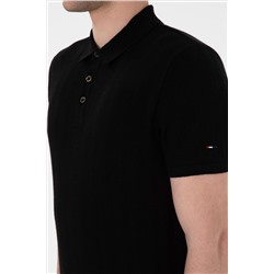 Erkek Slim Fit Polo Yaka Siyah Triko Tişört