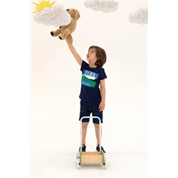 Erkek Çocuk Lacivert Bisiklet Yaka Tişört