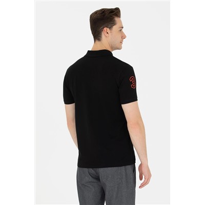 Erkek Siyah Basic Polo Yaka Tişört