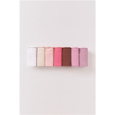 Pack 7 tangas algodón rosa