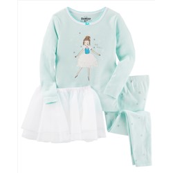 3-Piece Ballerina Tutu Cotton PJs