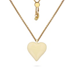 Кулон Сердцебиение (1, 6см, эмаль сливочное масло; покрытие золото) 82см, Есть комплект