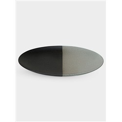 Тарелка обеденная, 27,5 см, фарфор P, черно-серая, в крапинку, Umi