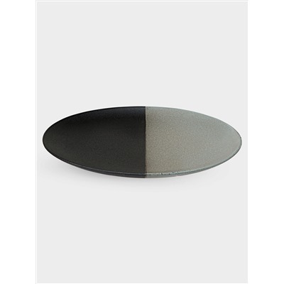 Тарелка обеденная, 27,5 см, фарфор P, черно-серая, в крапинку, Umi