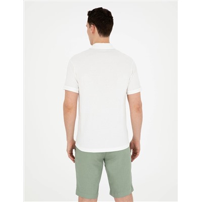 Ekru Slim Fit Tişört