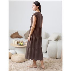 Ярусное платье А силуэта с V вырезом из 100% премиального хлопка