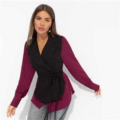 Рубашка с имитацией многослойности, Собрание идей (burgundy)