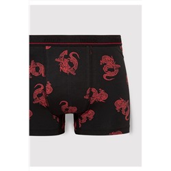 Mavi Ejderha Baskılı Siyah Boxer 0910084-900