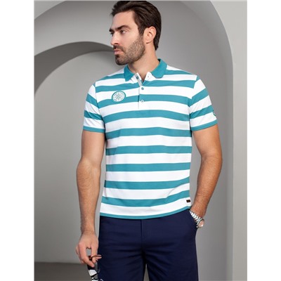 Футболка-поло фактурного материала пике