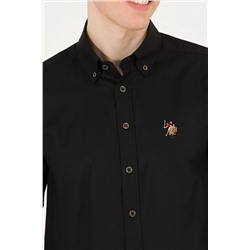 Erkek Siyah Uzun Kollu Basic Gömlek