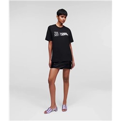 Женская футболка Karl Lagerfel*d с минималистичным принтом и круглым вырезом