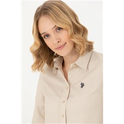 Kadın Camel Uzun Kollu Basic Gömlek