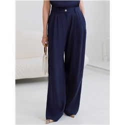 Брюки палаццо с защипами из плотного лиоцелла