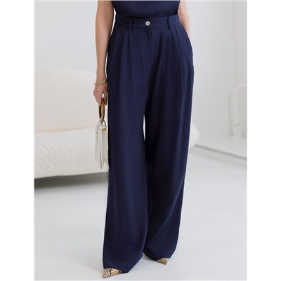 Брюки палаццо с защипами из плотного лиоцелла