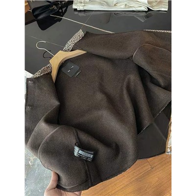 Женский жакет из пальтовой ткани с леопардовым принтом МАССИМО Д