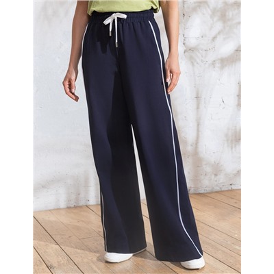 Прямые брюки с лампасами из эластичного футера двухнитки без начеса