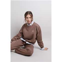 Sudadera felpa lisa marrón
