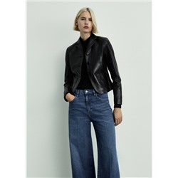 Jeans wide leg tiro alto