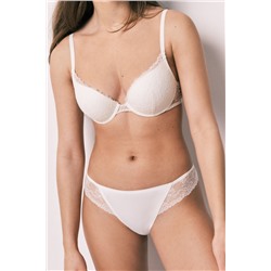 Braga clásica microfibra y encaje blanca